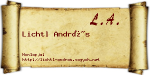 Lichtl András névjegykártya